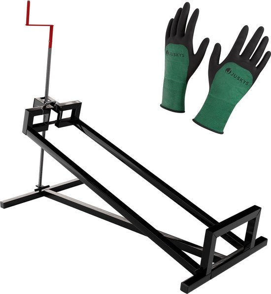 Juskys Aufsitzmäherheber / Rasenmäherheber - Stahl - Max. 400 KG - Schwarz - Inkl. Handschuhe Haus & Garten