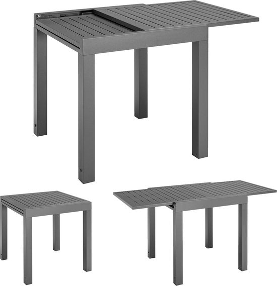 Juskys Klappbarer Gartentisch Laki - 70 x 70 cm - Anthrazit - Aluminium Haus & Garten