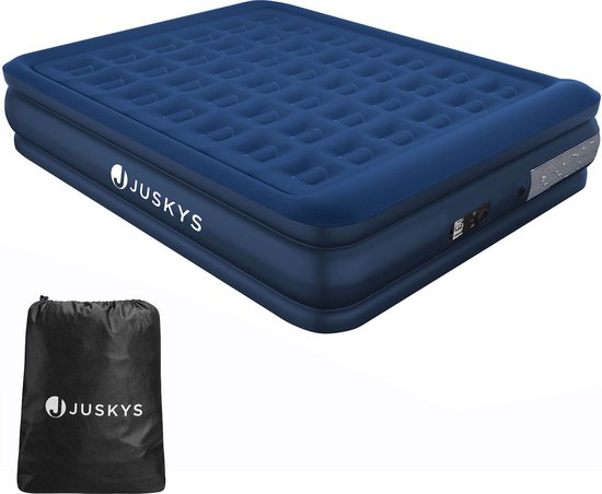 Juskys Selbstaufblasende Luftmatratze Sapri L - Blau - 197 x 154 x 45 cm - inkl. Aufbewahrungsbeutel Hobby & Sport