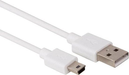 Kabel Usb 2.0 A Stecker zu Mini-Usb 5P Stecker - Weiß - 1 M Elektronik