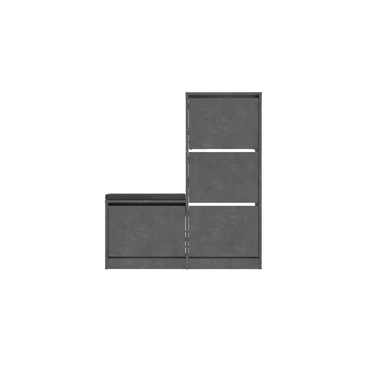 Kalune Design Schuhschrank Dude Grau 105x26x118