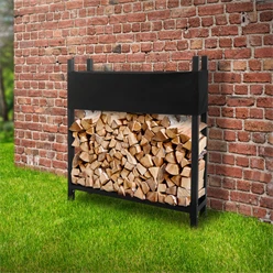 Kaminholzregal mit Abdeckung 113x25x115 cm Anthrazit aus Stahl ML-Design 2862