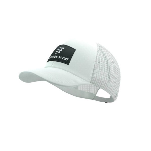 Kappe Compressport Trucker 6P Cap Weiß Laufzubehör