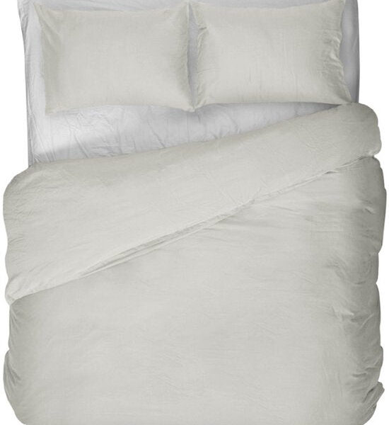 Kayori Saya Bettbezug Baumwolle Satin - 240x200-220 + 2 Kissenbezüge - Lits-jumeaux - Organic Cotton - Offwhite Wohnen & Kochen