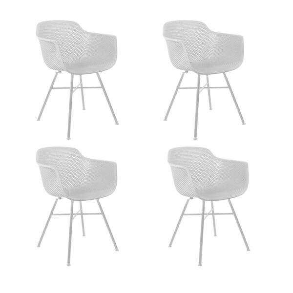Kick 4er Set Gartenstühle Indy Weiß - Weißer Rahmen - 54 x 58 x 83 cm Haus & Garten