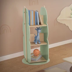Kinder Bücherregal Baum-Form Grün/Natur mit 5 Regale Joyz 465