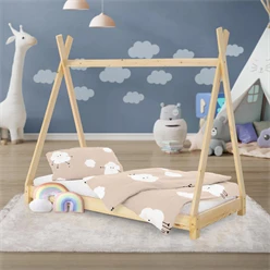 Kinderbett Tipi 70x140 cm aus Kiefernholz Holzbett mit Lattenrost ML-Design 6394