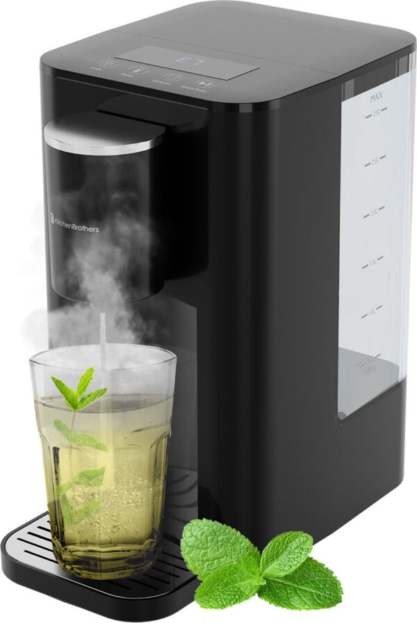 KitchenBrothers Heißwasserspender - 2.9L - Touch Display - Heißwasserhahn - 2600W - Schwarz Wohnen & Kochen
