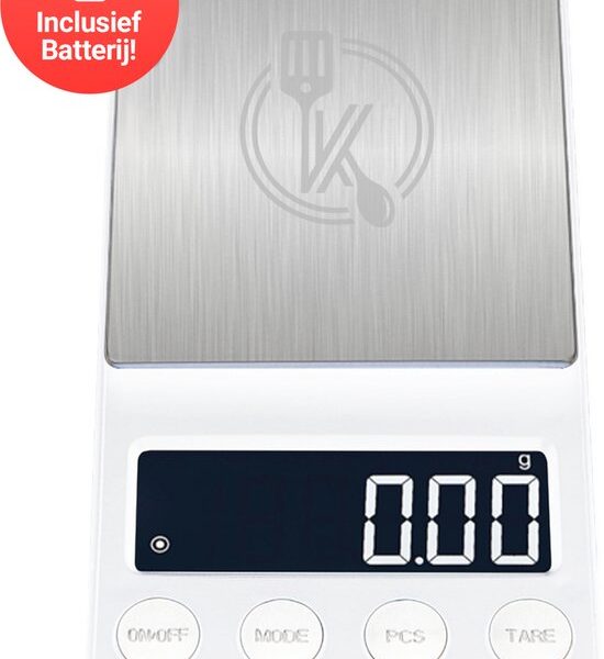 Kitchenwell digitale Mini-Präzisionsküchenwaage weiß - 0