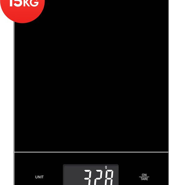 Kitchenwell Digitale Präzisions-Küchenwaage - Küchenwaage - 1gr - 15kg - Tara-Funktion - Schwarz Wohnen & Kochen