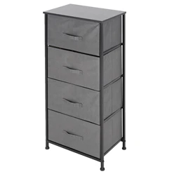 Kommode mit 4 Schubladen 45x30x94 cm Grau aus MDF ML-Design 464