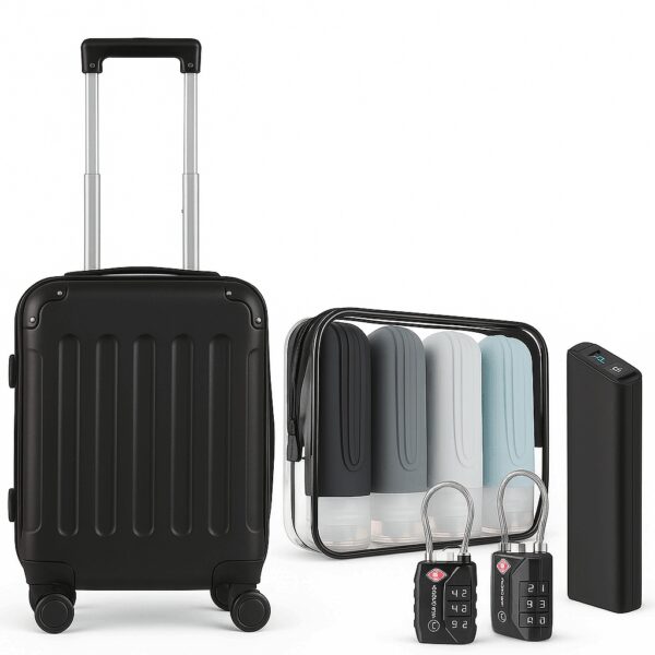 Komplettes Handgepäck-Reiseset - 4-in-1-Reisepaket mit Koffer