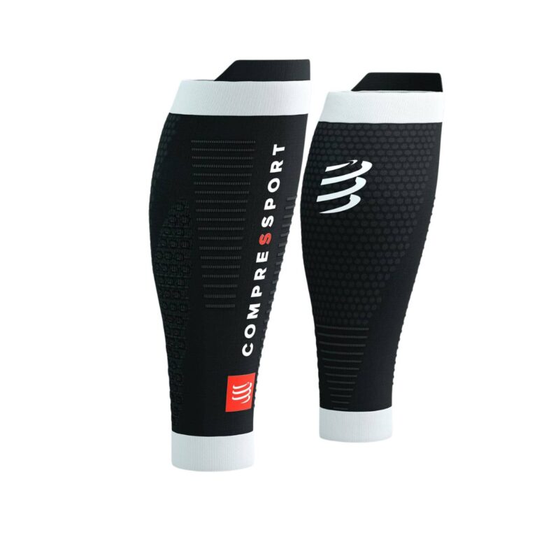 Kompressionsstrumpf Compressport R2 3.0 Schwarz Weiß