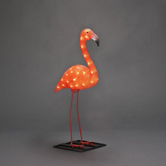 Konstsmide 6272 - Lichtdekoration - Flamingo 70cm 96L LED beleuchtet - 24V Trafo - sehr energieeffizient - für innen und außen - orange Weihnachten