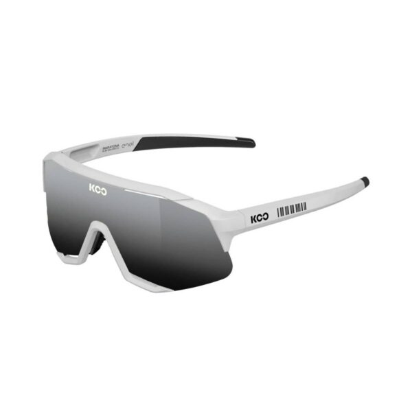 KOO Demos Marathon Dles Dolomites Brille Mattweiß Silberglas Fahrradbrillen