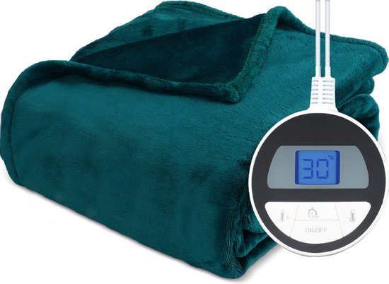 KRAFT - Elektrische Heizdecke - waschbar - mit Timer - 180 x 130 cm - Sacramento Grün Wohnen & Kochen