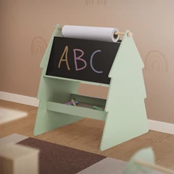 Kreidetafel für Kinder im Tannen Design beidseitige Tafel mit Stauraum und Papierrolle Joyz 6351