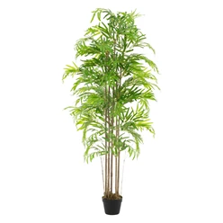 Künstlicher Bambus 180 cm Kunstpflanze mit Echtholzstamm ML-Design 6265