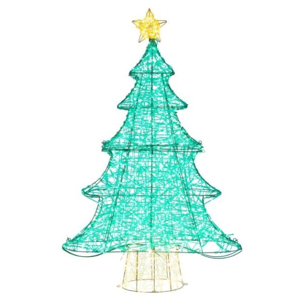 Künstlicher Weihnachtsbaum 120 cm mit 520 LED-Lichtern und beleuchtetem Stern - Grün Weihnachten