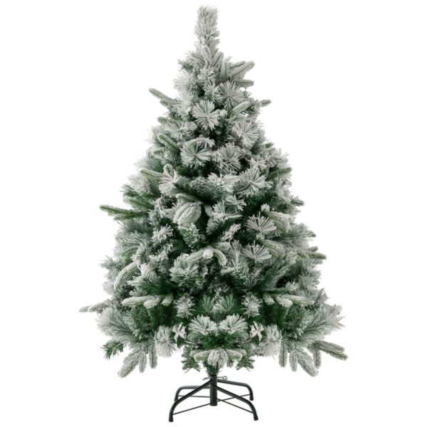 Künstlicher Weihnachtsbaum Coast mit Schnee und Lichtern - 150 warmweiße LED-Lichter - 136 cm hoch - grün Weihnachten