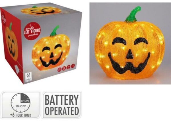 Kürbislampe 50 LED - 2er Set - 25 cm - Orange Wohnen & Kochen
