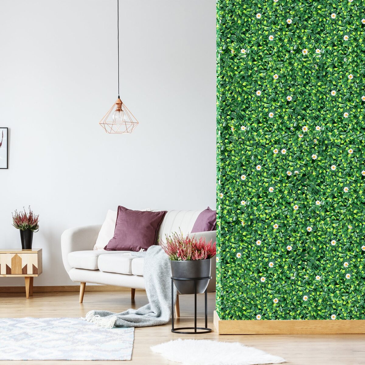 Küste Kunstpflanze Wandhecke Efeublätter Sichtschutz Dämmerungshecke Pflanzen Windschutz grüne Hecke 50 x 50 cm Wohnen & Kochen