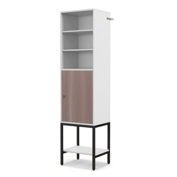 Küstenschrank - Holz & MDF - Kippsicherung - 38 x 30 x 146 cm - Weiß Wohnen & Kochen