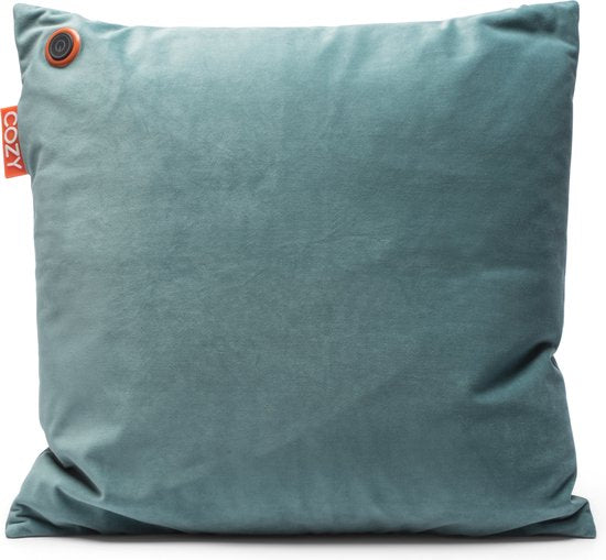 Kuscheliges Wärmekissen | Langlebig & Kabellos | Infrarot | 45x45 cm | Samt | blau-grün | inkl. großer Batterie Wohnen & Kochen