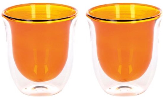 La Cafetière Kaffeeglas Kern 220ml Doppelwandig Orange 2 Stück Wohnen & Kochen
