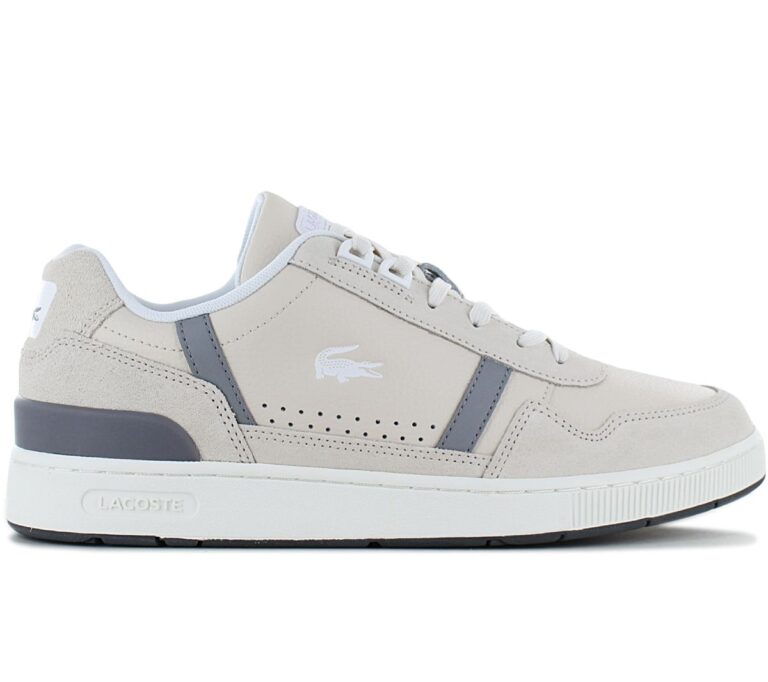 LACOSTE T-CLIP - Herren Sneakers Schuhe Leder Beige 747SMA00672B7