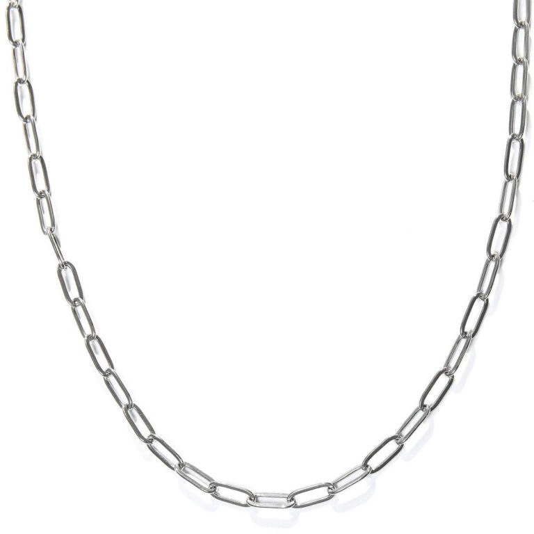 Laura Ferini Damen Halskette Catena Silber - Silber Gliederkette - 18K Weißgold vergoldet - Halskette - Halskette - Schmuck - Accessoires - Damen Halskette Vertaald