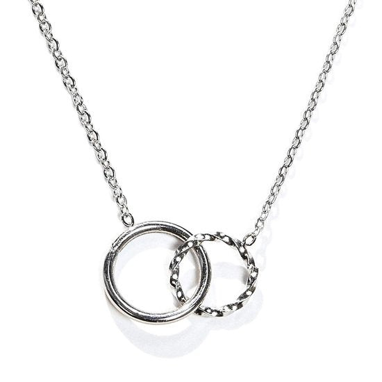 Laura Ferini Damen Halskette Per Sempre Silber - Silber Halskette mit Anhänger - 18K Weißgold vergoldet - Halskette - Halskette - Schmuck - Damen Halskette mit Anhänger Kleidung
