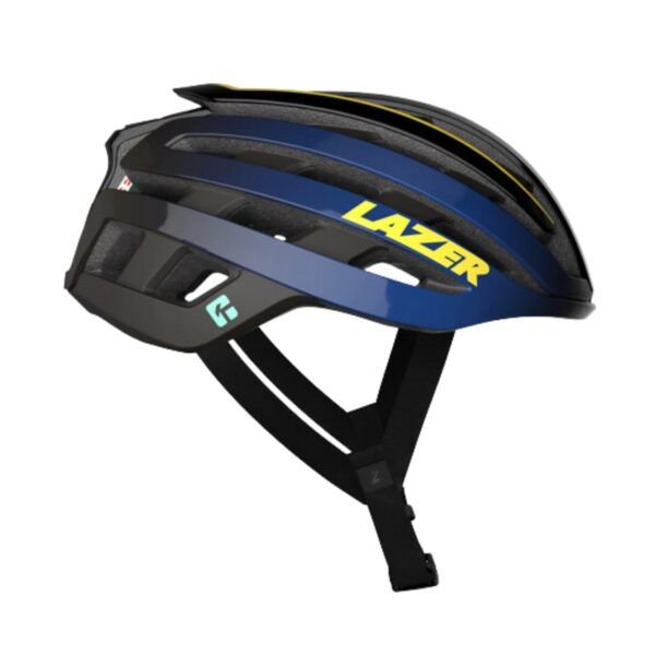 Lazer Z1 KinetiCore + Aeroshell Helm Blau Gelb