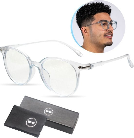 LC Eyewear Displaybrille - Blaulichtbrille - Inkl. Brillenetui - Unisex - Transparent Blau Elektronik