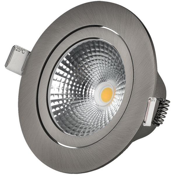LED Downlight 7W Nickel 350lm 2000-2700K Triac Dimmer CRI >95 dim-to-warm