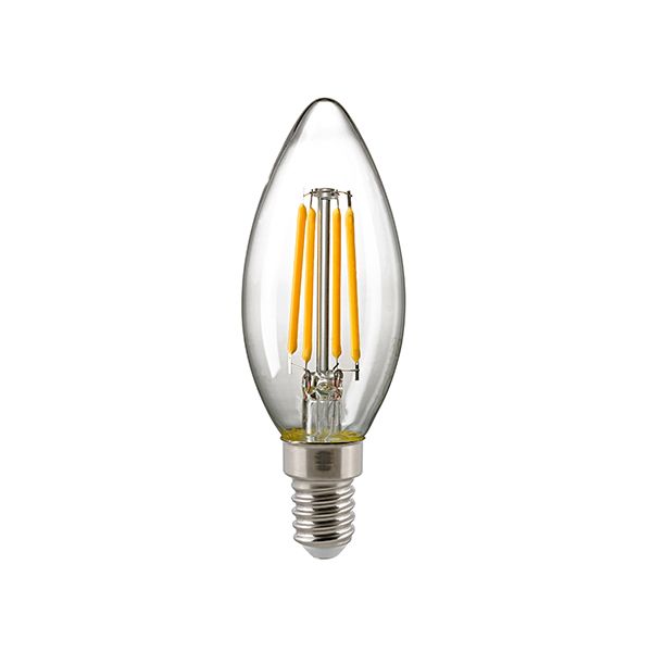 LED Filament Leuchtmittel Kerze klar 5W E14 630lm 2700K dimmbar