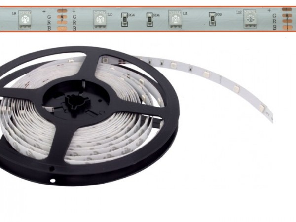 LED Flex Stripe 5m RGB 5050 SMD 30 LEDs/m 24V IP65