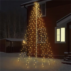 LED Lichterkette Fahnenmastbeleuchtung 8m mit 360 LEDs Warmweiß 596