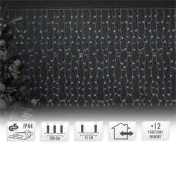LED Lichtervorhang 2m Kaltweiß mit 240 LED aus PVC 596
