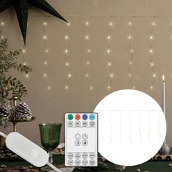 LED Lichtervorhang 3 m mit 120 LEDs Warmweiß IP44 596