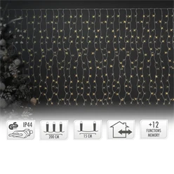LED Lichtvorhang 2m Weiß 240 Warmweiße LEDs aus PVC 596