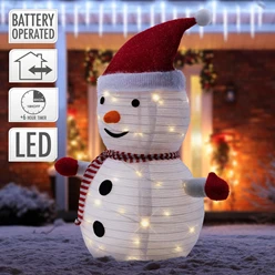 LED Schneemann 68cm hoch mit Mütze