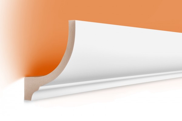 LED Stuckprofil Typ: 1 - 80x70mm - PU 2m Länge lichtundurchlässig überstreichbar