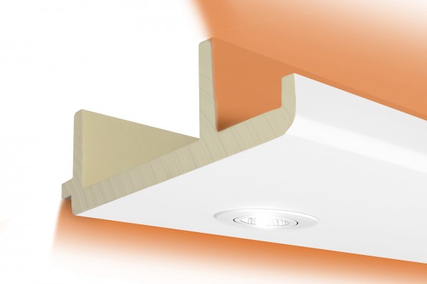 LED Stuckprofil Typ: 16 - 100x300mm PU 2m Länge lichtundurchlässig überstreic...
