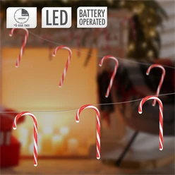 LED Zuckerstangenlichterkette 330 cm mit 28 warmweißen LEDs 596