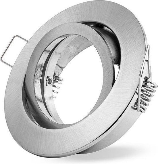 Ledmaxx Downlight rund gebürstetes Eisen schwenkbare Bajonettfassung für GU10 | Schnittgröße 68mm Wohnen & Kochen