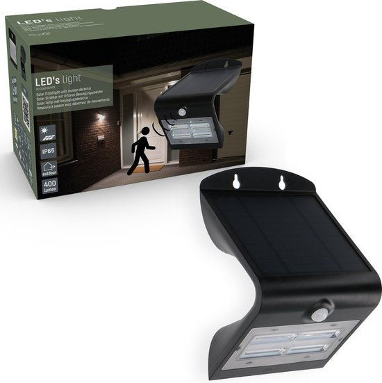 LED's Light LED-Solar-Außenleuchte mit Bewegungssensor - IP65 - Schwarz Wohnen & Kochen