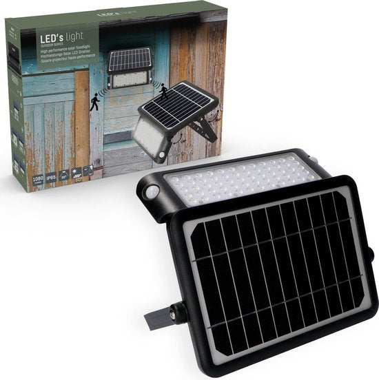 LED's Light Solar LED-Flutlicht mit Bewegungssensor - 3 Positionen - Kabellos - 1080 Lumen - Schwarz Wohnen & Kochen