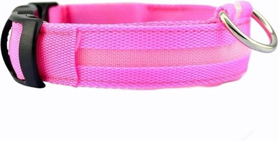 Leuchthalsband LED Größe XL 42 - 56 cm USB Wiederaufladbares Hundehalsband Welpenriemen - Rosa Hund Katze Kitten Katze Haus & Garten