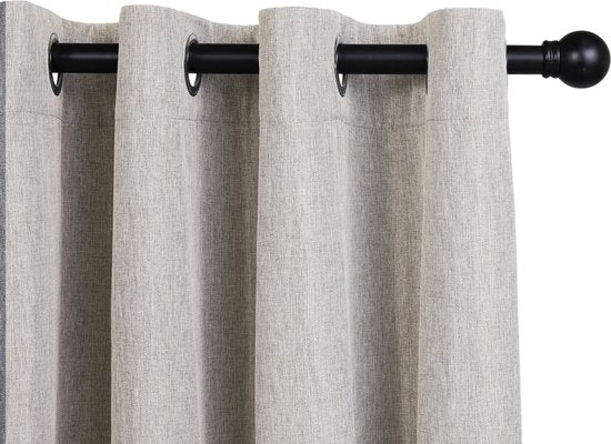 Lifa Living - Beige Luxusvorhänge - Verdunkelung - Polyester - Mit 8 Aufhängeringen - 150 x 260 cm Wohnen & Kochen